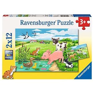 Jonge Dieren Op Het Platteland Puzzel (2x12 Stukjes, Thema: Dieren)