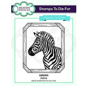 Creative Expressions Zebra rubberen stempel, voorgesneden, grijs