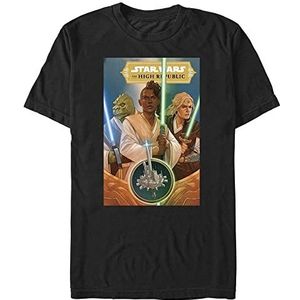 Star Wars Unisex Hero Cover Organic T-Shirt Korte Mouw Zwart XXL, SCHWARZ