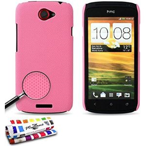 Muzzano Harde hoes voor HTC One S, [Le Pika Premium], roze, incl. stylus en reinigingsdoek, ultieme schokbestendig, elegant en duurzaam voor uw HTC One S