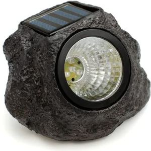 Rotsvormige buitenlamp met zonnepaneel. Decoratief rotslicht IP65 waterdicht, met intelligente ontsteking, 4 leds voor tuinverlichting, patio, opritten, terras.