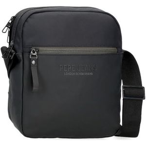 Pepe Jeans Sail up Sac bandoulière porte-tablette noir 22 x 27 x 8 cm Polyester et PU by Joumma Bags, Noir, Talla única, Bandoulière porte-tablette