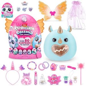 Rainbocorns Eggzania Fairy Mania, Rhino, Series 1, Soft Plush, 35 verrassingen, groot (37,7 cm), (Rhino)