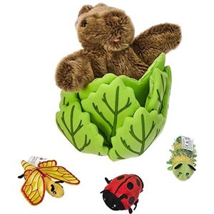 The Puppet Company - Hide Away Puppets – pop Rabbit in A Lettuce met 3 Mini Beasts Hand Puppet