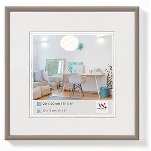 Walther Design New Lifestyle Staalkleurige fotolijst, 10x10 cm, kunststof lijst, KV010D