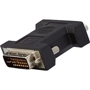 PremiumCord DVI naar VGA-adapter, DVI-I (24+5) stekker naar VGA-bus (15-pins), vernikkeld, kleur: zwart, kpdva-1