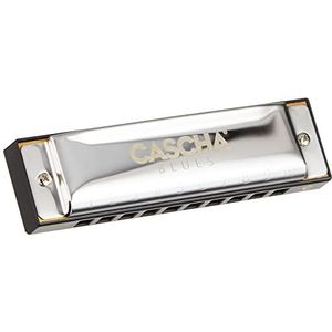 Cascha Blues mondharmonica C-majeur beginners en gevorderden set, hoogwaardige 10-gaats diatonische harmonica met hoogwaardige messingstemmingen incl. leerboek - QR-codes - hardcase - poetsdoek