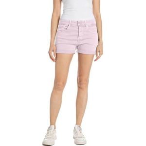 Replay Short en jean stretch pour femme, 066 Bubble Pink, 28W