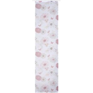 Elbersdrucke Flower Mix 04 schuifgordijn van polyester, 245 x 60 cm, wit/rood