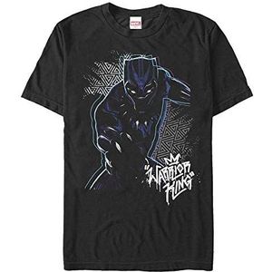 Marvel Black Panther Warrior Prince Organic-T-shirt à manches courtes unisexe pour adulte, Noir, XXL