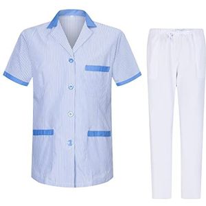 MISEMIYA - Unisex sanitair pyjama uniform medisch uniform G713-6802 hemelsblauw T820-4 XXL, Hemelsblauw T820-4