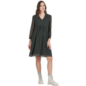 ATTESA maternity Diana - Zwangerschaps- en borstvoedingsjurk van chiffon met ruches op de hals, damesjurk, Kaky Groen