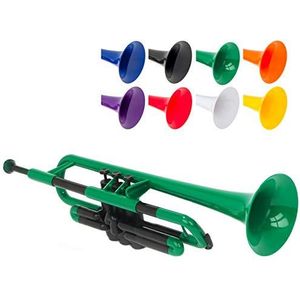 pTrumpet Kunststof trompet met 3C- en 5C-mondstuk en draagtas - Bb Student - groen