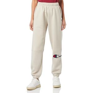 Champion Legacy American Classics W - Light Powerblend Fleece High Waist Relaxed Elastic Cuff Trainingsbroek voor dames, Zilver Grijs