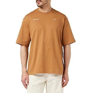 G-STAR RAW Boxy Base T-shirt unisex heren T-shirts, Bruin (Chipmunk D23218-c336-3886)