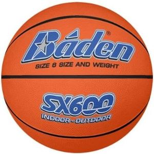 Baden SX dames basketbal, composiet rubber, voor binnen en buiten, roodbruin, maat 6