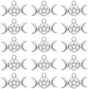 The Lord of the Tools 50 stuks pentagram maan godin hangers vintage pentagram hanger sieraden productie accessoires voor halskettingen, Metaal