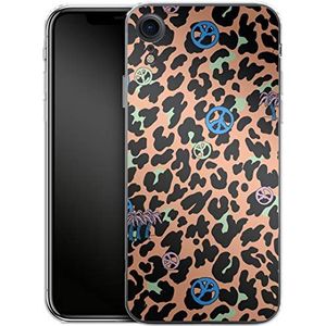 caseable Apple iPhone Xr hoes silicone beschermhoes schokdempend krasbestendig bont design luipaard peace palms dierenprint