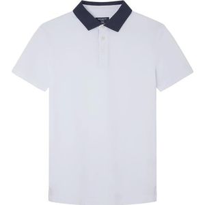 Hackett London Selvedge Placket poloshirt voor heren, Wit (wit)