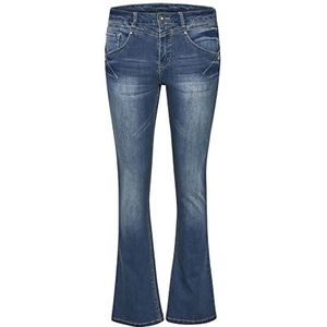 Cream Jean slim fit Bootcut Legs Midrise Waist Full Length Zipper Jeans, denim bleu médium, 33