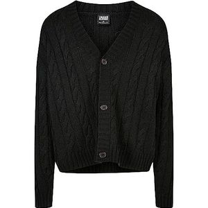 Urban Classics Boxy Cardigan Cardigan Sweater voor heren, zwart.