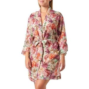 Emporio Armani Kimono en Mousseline de Soie Imprimée pour Femme Nightgown, Imprimé Floral., L-XL