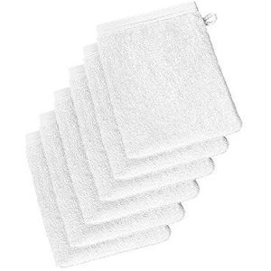 De Witte Lietaer 201445 Wellness washandjes, katoen, wit, 15 x 22 cm, 6 stuks