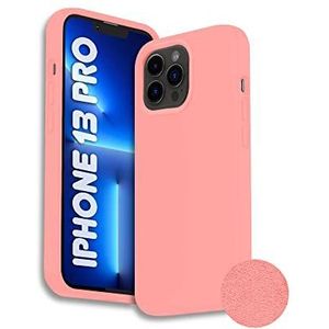 Phonix AMZCLS12 hoesjes voor iPhone 13 Pro vloeibare siliconen roze compatibel met draadloos opladen Magsafe, zacht, schokbestendig, met verhoogde randen