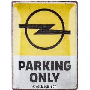 Nostalgic-Art Opel Retrobord Parking Only metalen metalen bord vintage stijl 30 x 40 cm cadeau-idee voor autofans