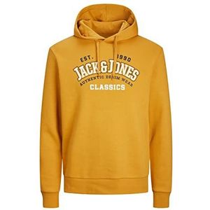 Bestseller A/S Jjelogo Sweatshirt Hood 2 Col 23/24 Noos Sweatshirt met capuchon voor heren, Honing goud