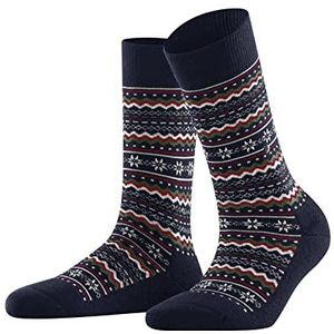Burlington Holiday Katoenen biologische wol, duurzaam, siliconen noppen, 1 paar sokken voor damespantoffels (1 stuk), Blauw (Space Blue 6116)