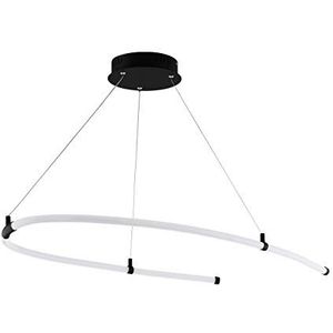 Eglo Alamedilla Led-hanglamp, 1-lichts, modern, hanglamp van staal en kunststof, eettafellamp in zwart, wit, lengte 98 cm