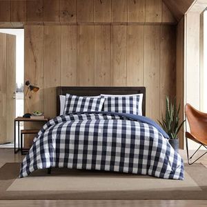 Eddie Bauer Lakehouse Beddengoedset, geruit, katoen, blauw