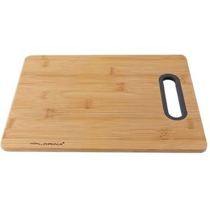 FLORINA Snijplank van bamboe, 40 x 29 cm, houten plank met handvat van siliconen, antibacterieel, snijplank voor kaas, vlees, fruit, groenten