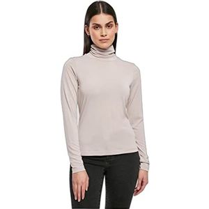 Urban Classics Dames Modal Turtleneck Longsleeve T-shirt dames, warm grijs, 3XL, Warm grijs