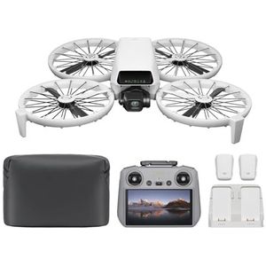 Het DJI Flip-pakket vliegt meer (afstandsbediening met RC-display 2), drone met 4K UHD-camera voor volwassenen, opstijgen vanuit de handpalm, automatische terugkeer, 3 batterijen voor een maximale