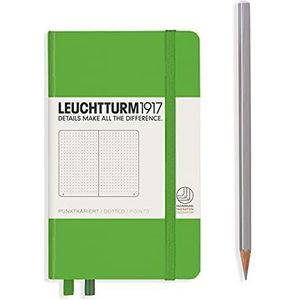 LEUCHTTURM1917 357486 notitieboek Pocket (A6), hardcover, 187 genummerde pagina's, fris groen, punten