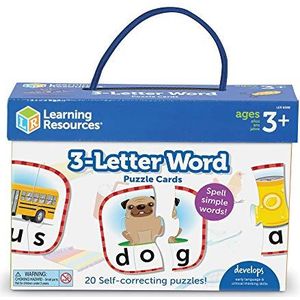 Learning Resources - Kaarten met drie letters, voorschoolse voorbereiding, zelfcorrigerende puzzels, vanaf 3 jaar, LER6088