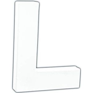 Décopatch - Ref AC741C - Alfabet van papier-maché - Kleine letter ""L"" - Plezier om te decoreren met decopatch-papier, lijm en lak, 1,5 x 10,5 x 12 cm - Wit