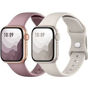 Suitisbest 2 stuks compatibel met Apple Watch armband 38 mm, 40 mm, 41 mm, 42 mm, 44 mm, 45 mm, 49 mm, siliconen bandjes met drukknoopsluiting voor Apple Watch 9, 8, SE, 7, 6, 5, 4, 3, 2, 1 Ultra