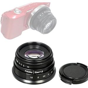 Fotasy 35mm f1.7 lens voor Sony E-Mount camera, 35mm 1.7 Multi-Count, E-Mount handmatige E-Mount voor Sony NEX-5R NEX6 NEX7 a3100 a5100 a6100 a63000 a6400 a65 00 a6 600
