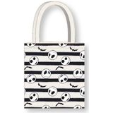 Cerdà L'Étrange Noël de monsieur Jack Tote Bag à longues poignées - 36 x 39 cm - Polyester et coton - Motif Jack Skellington - Blanc