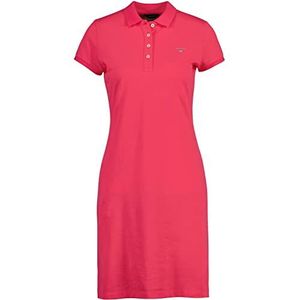GANT Originele Pique Ss-jurk voor dames, Roze magenta