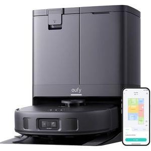 Omni Eufy X10 Pro Stofzuiger- en vloerwasmachine, 8.000 Pa zuigkracht, automatisch wassen en drogen van de reinigingspads, zelfledigingssysteem