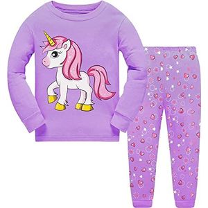 Little Hand Pyjama-set met lange mouwen met cartoonprint voor meisjes, pajama-set, eenhoorn, 2, 1 - 2 jaar, eenhoorn 2