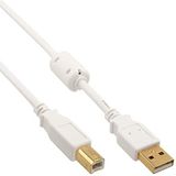 USB naar USB-B kabel - USB2.0 - tot 0,5A / wit - 10 meter