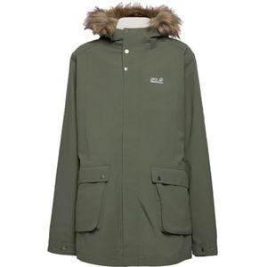 Jack Wolfskin B Elk Island 3-in-1 Parka Coat, Thyme Green, 116 Unisex, Tijmgroen