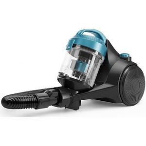 H.Koenig STC48 Stofzuiger zonder zak, cycloonstofzuiger, stil, krachtig 700 W, capaciteit 2 l, compact en licht, voor harde vloeren, tapijten en dieren, HEPA12-filter, blauw