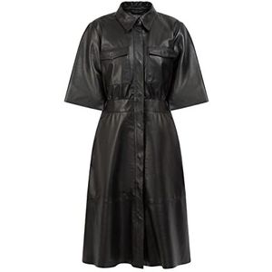 SIDONA Robe en cuir pour femme 19227086-SI01, noire, taille XS, Robe en cuir, XS
