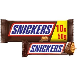 Snickers Chocoladerepen met pinda's en karamel, 10 repen, 500 g